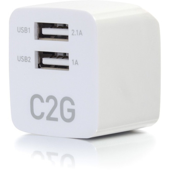 C2G 2-Port USB Wall Charger - AC to USB Adapter, 5V 2.1A Outputidx ETS5025673