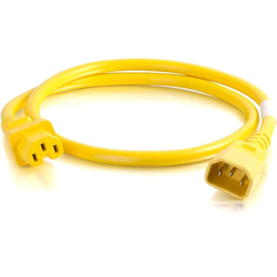 C2G 6ft 14AWG Power Cord (IEC320C14 to IEC320C13) - Yellowidx ETS4695591
