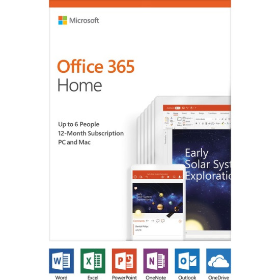 Microsoft Office 365 Home 32/64-bit - Subscription License - 6 User, 6 PC/Mac - 1 Yearidx ETS3859134